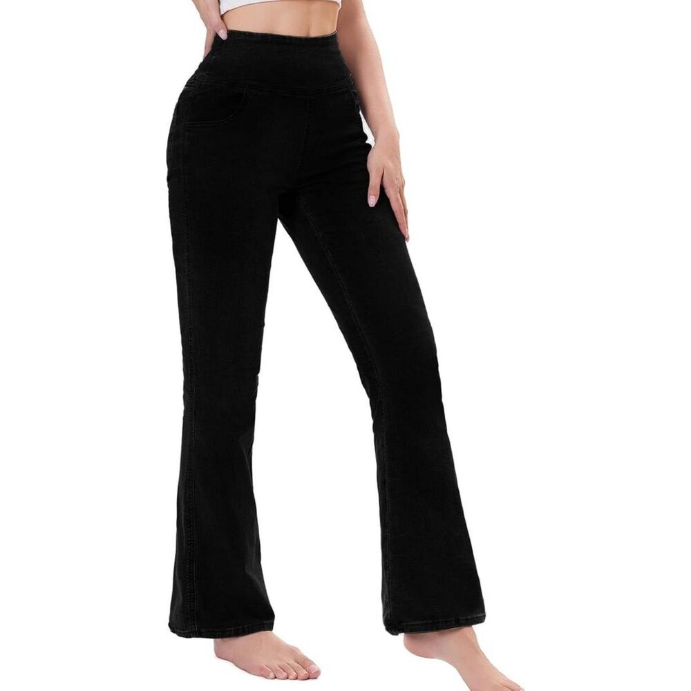 Brand New - Chasehot Black Pull-On High Waisted Flare Jeans